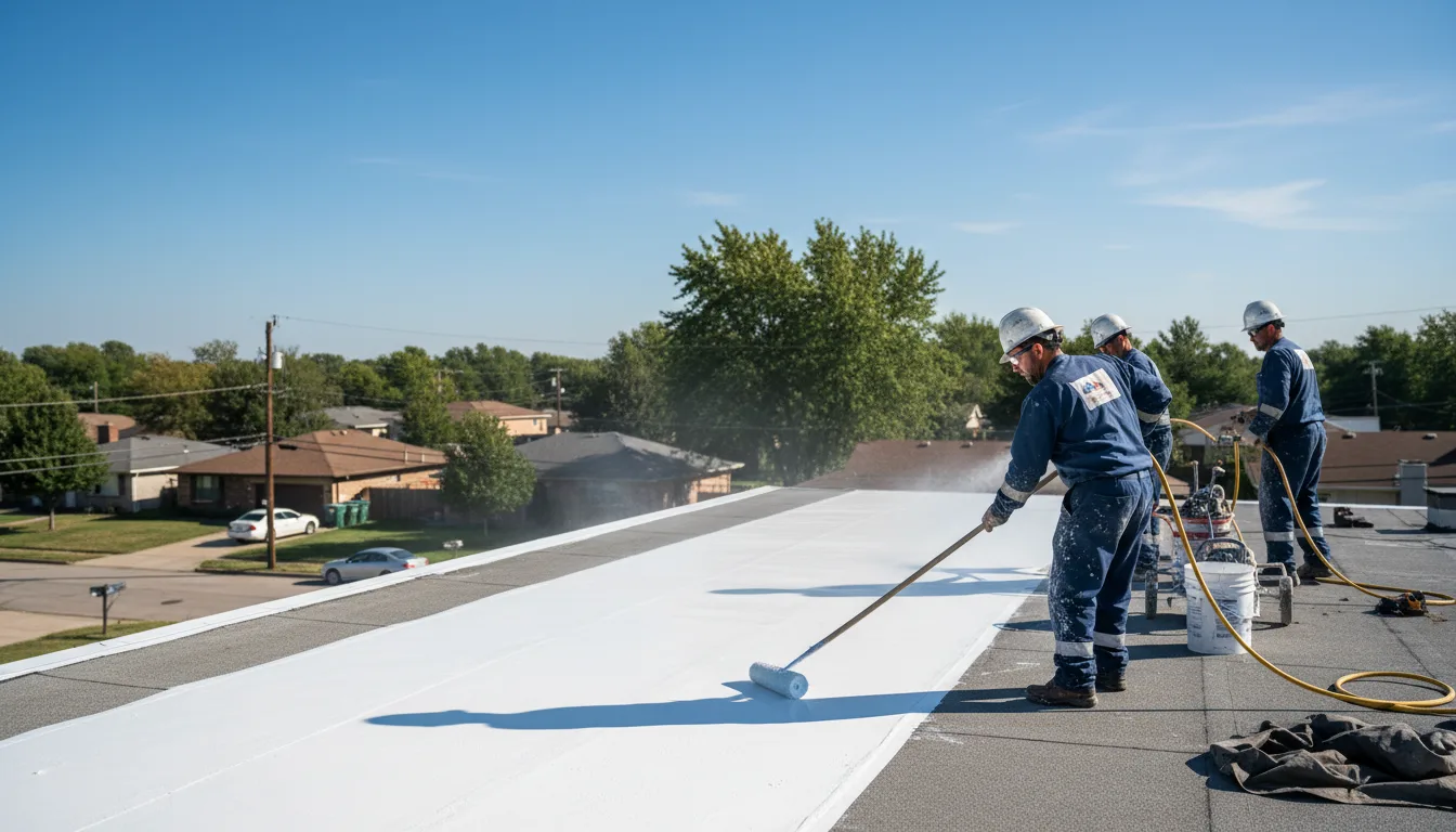 Commercial roof coating in Elmwood, IL near me